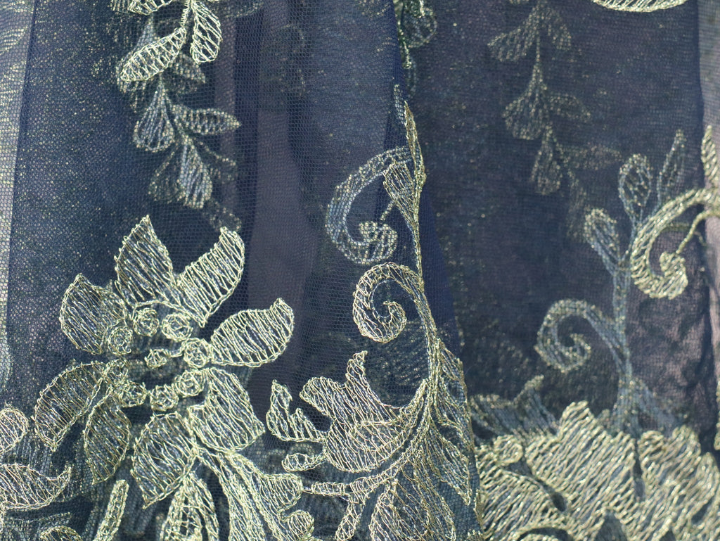 Half Moon- Metallic Gold Navy 81811