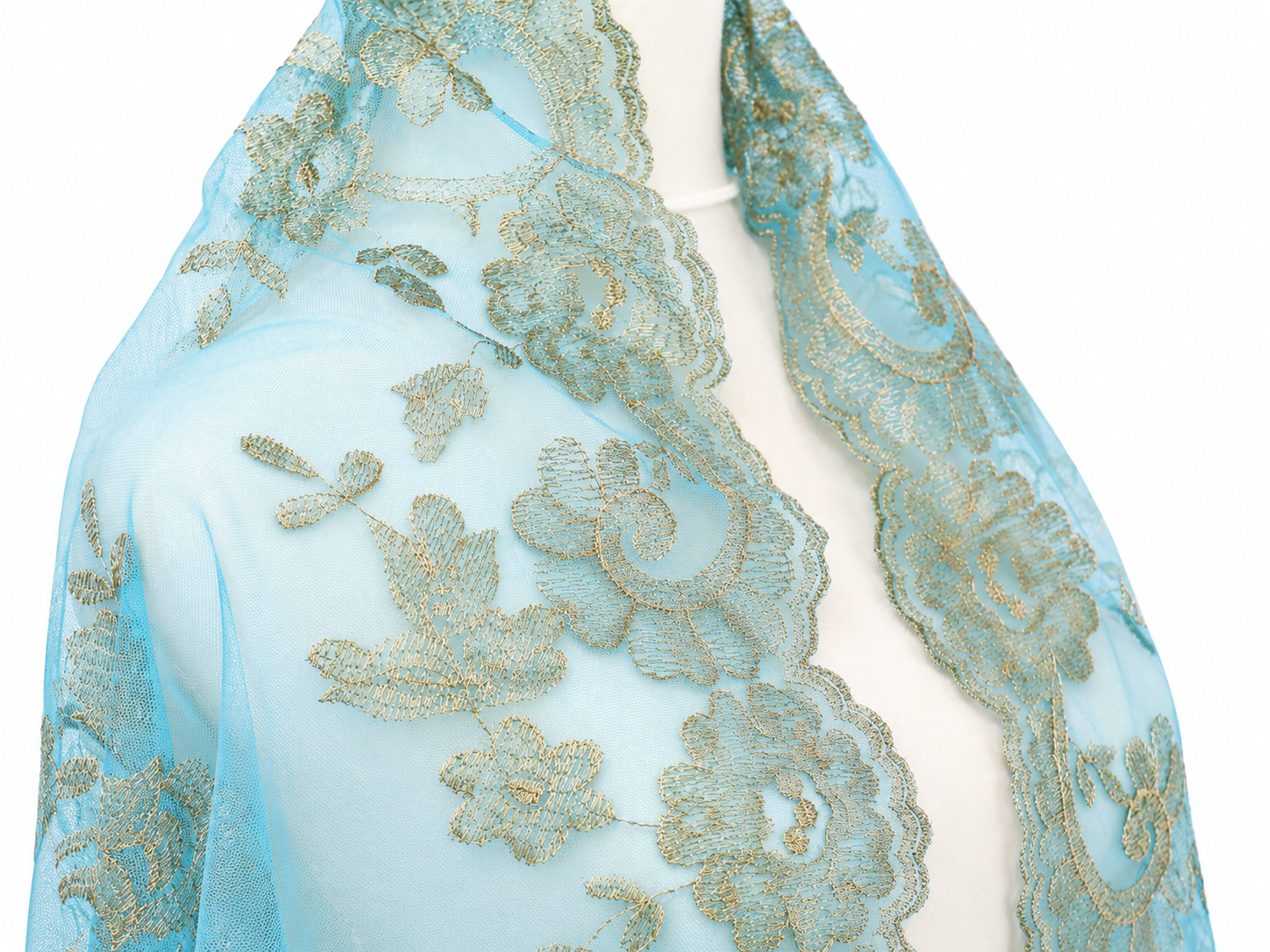 Olivia Maxi Veil Caribean/ Gold Metalic