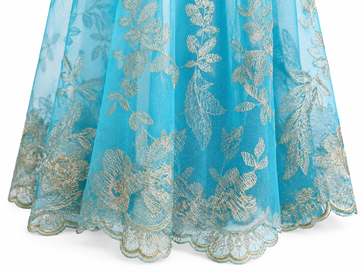 Olivia Maxi Veil Caribean/ Gold Metalic