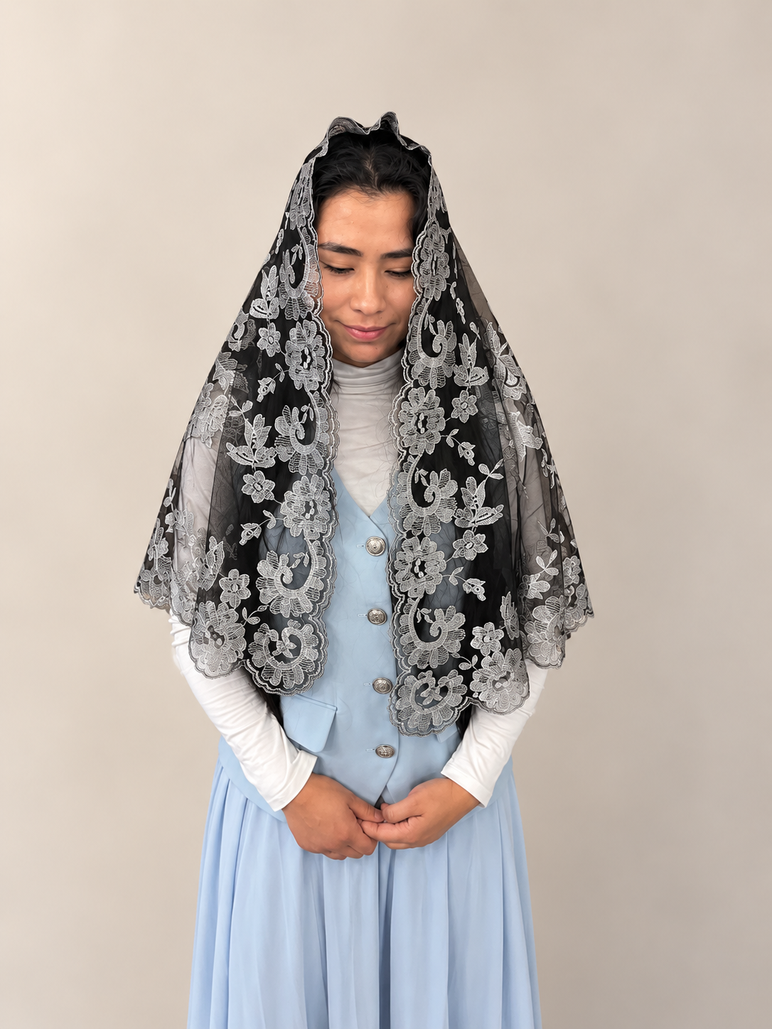 Olivia Maxi Velo - Negro Plata Metalico