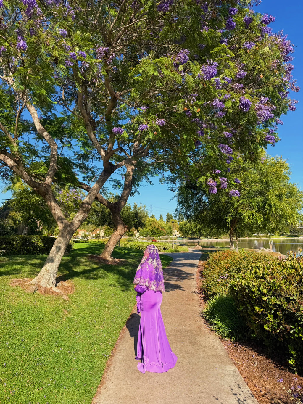 Olivia Maxi Veil Purple Gold Metalic