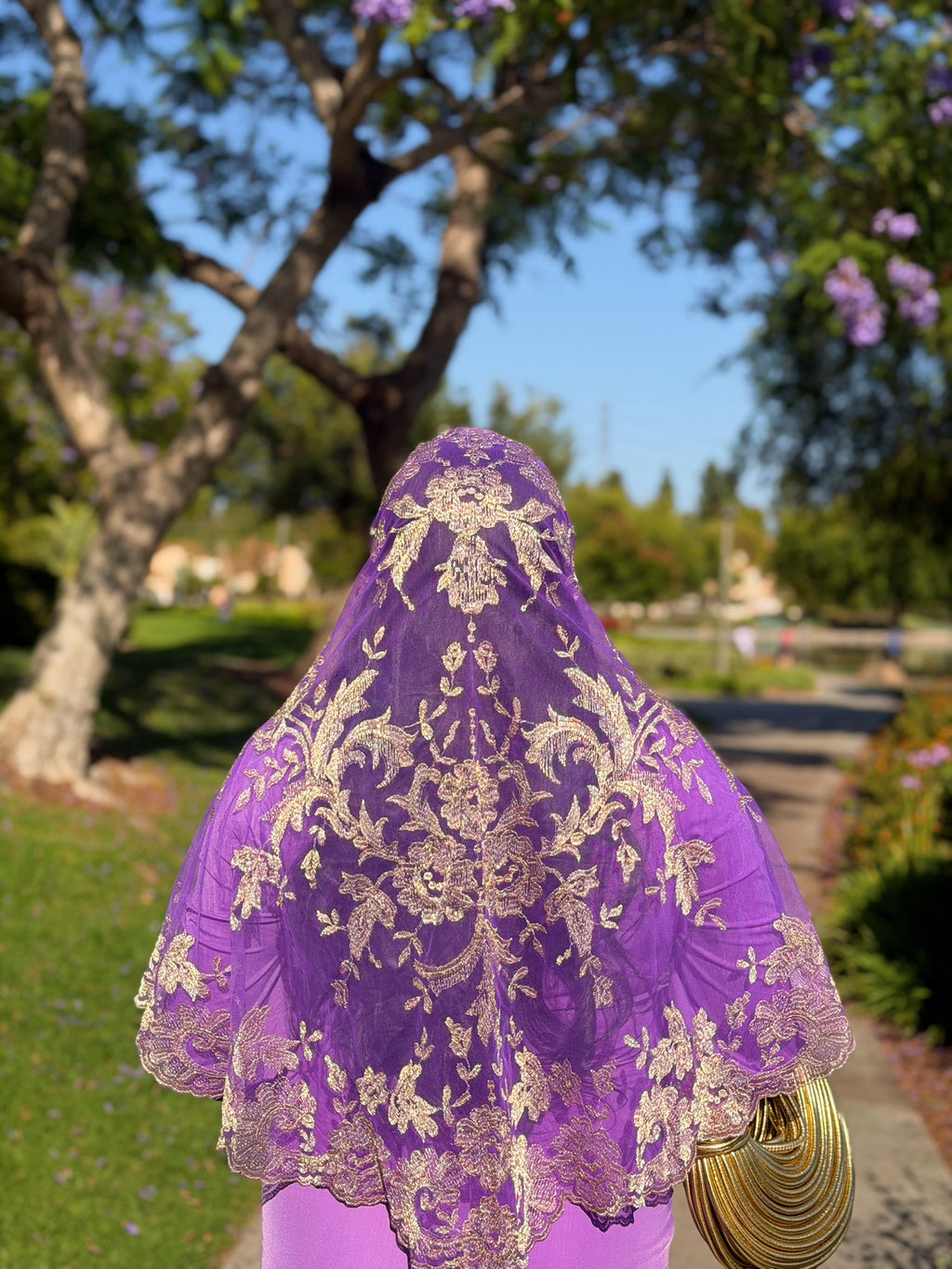 Olivia Maxi Veil Purple Gold Metalic
