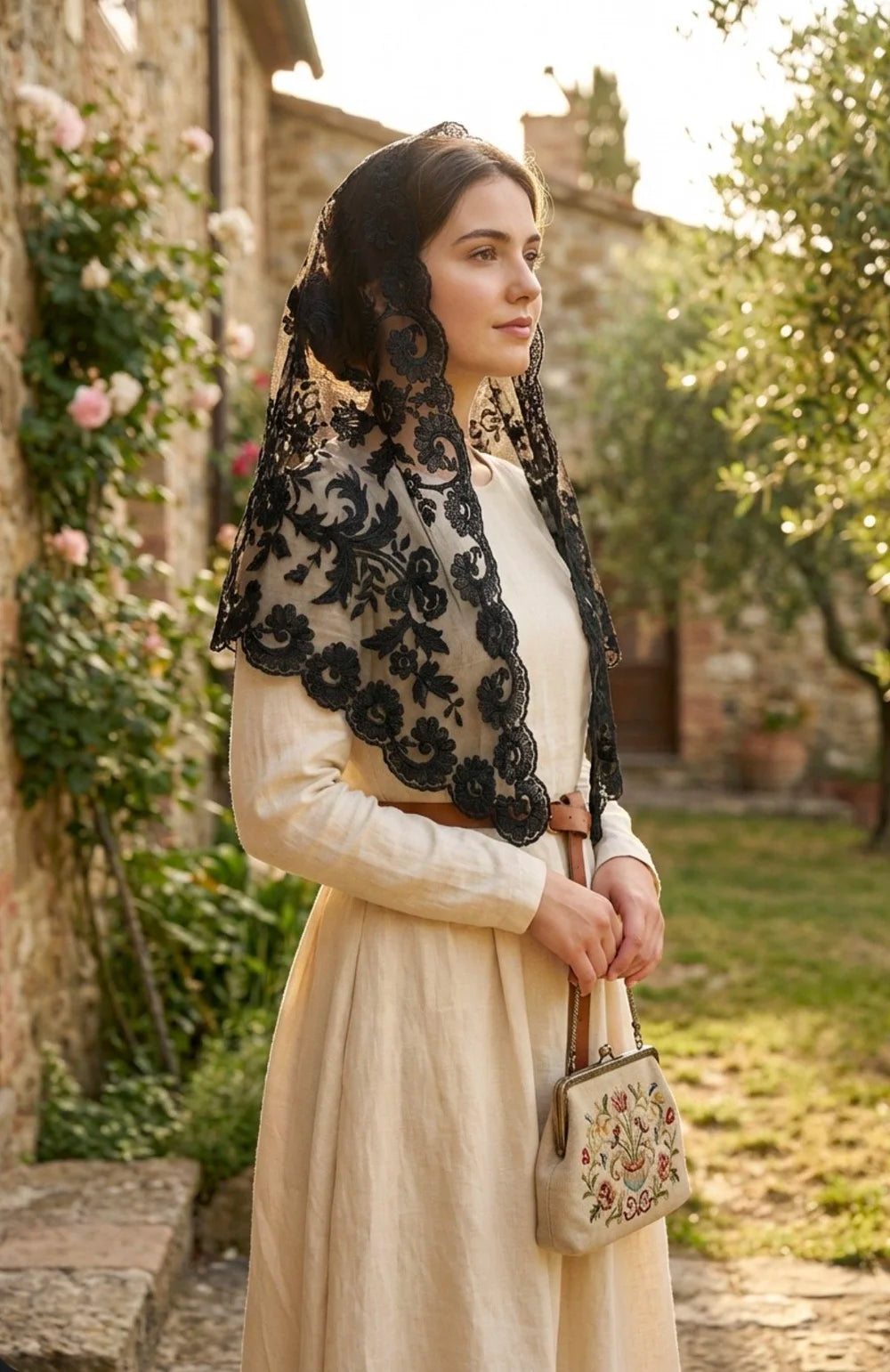 Olivia Model Embroidered Spanish Noir