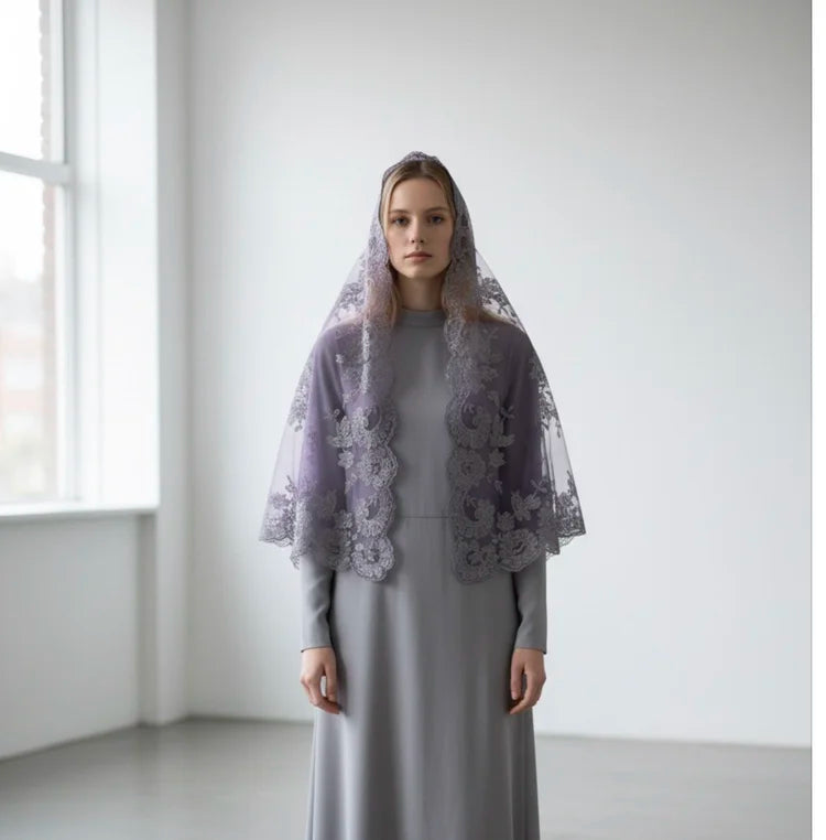 Olivia Maxi Veil Silver Metalic Purple
