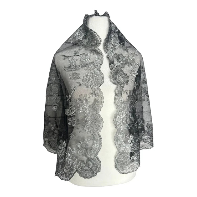 Olivia Maxi Veil Silver Metallic / Black