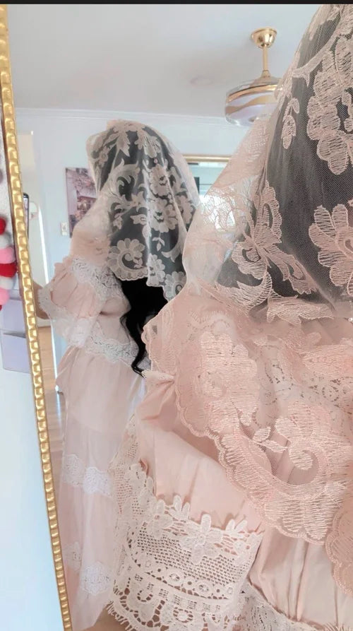 Olivia Model Hand-Embroidered Spanish Peach