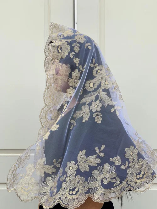 Olivia Maxi Veil Gold Metallic White