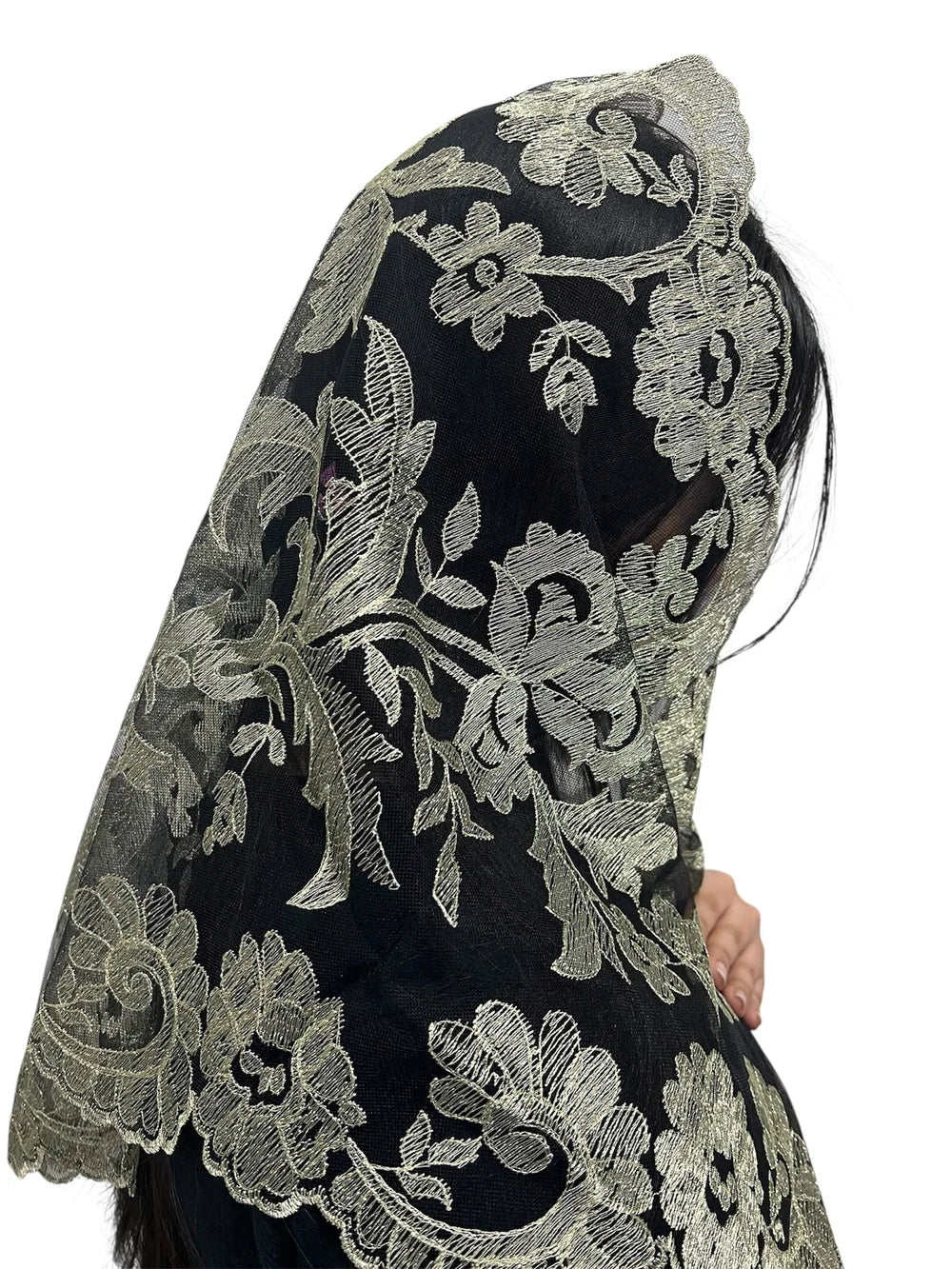 Olivia Embroidered Spanish Metallic Gold Black