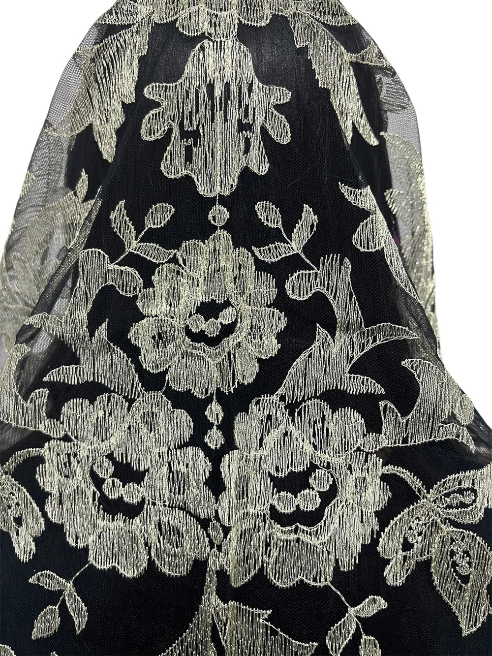 Olivia Embroidered Spanish Metallic Gold Black