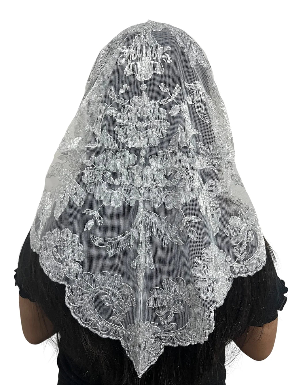 Olivia Embroidered Spanish Silver pearl Metallic