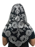 Olivia Embroidered Spanish Metallic Silver Black